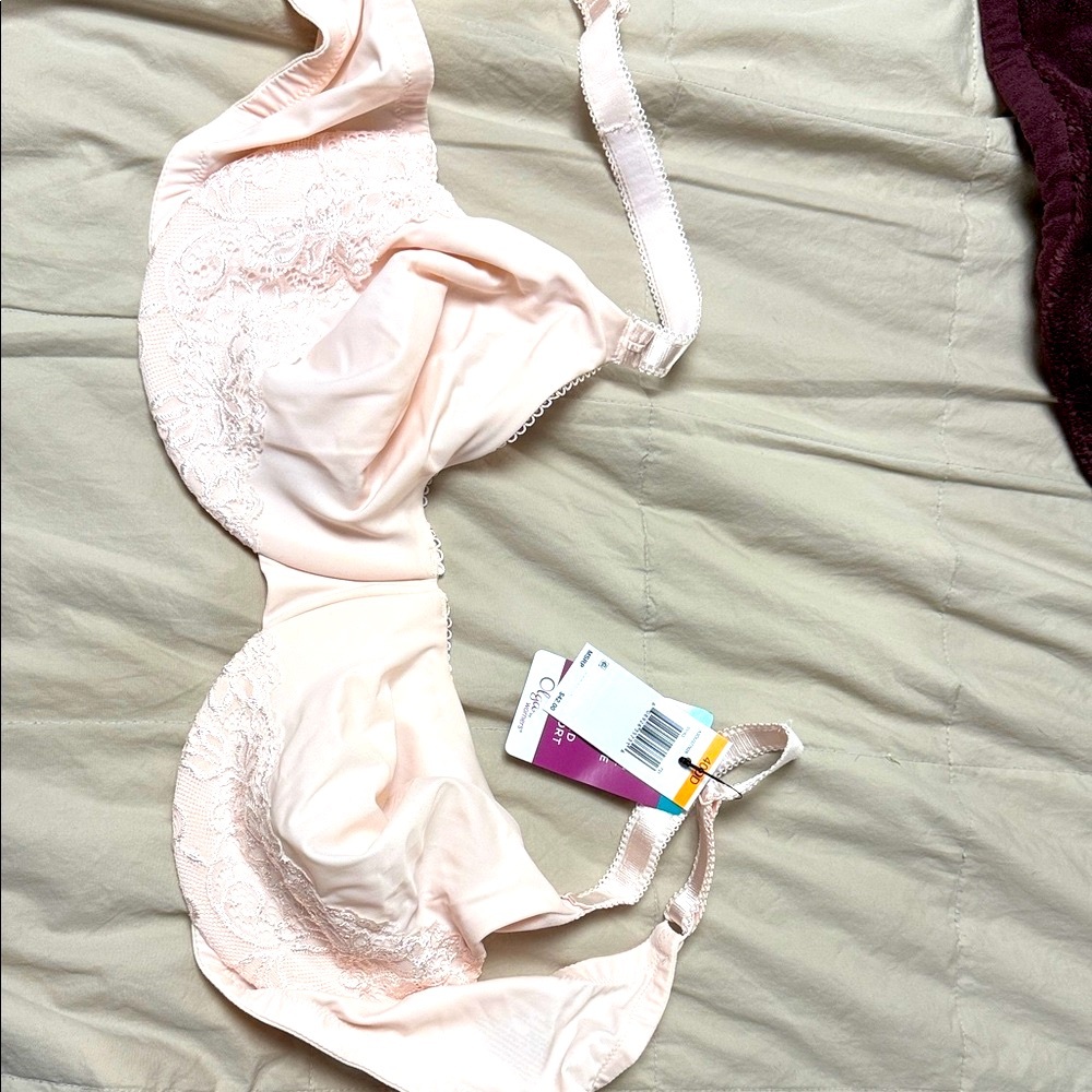 Olga Lace Detail Bra - Soft Pink